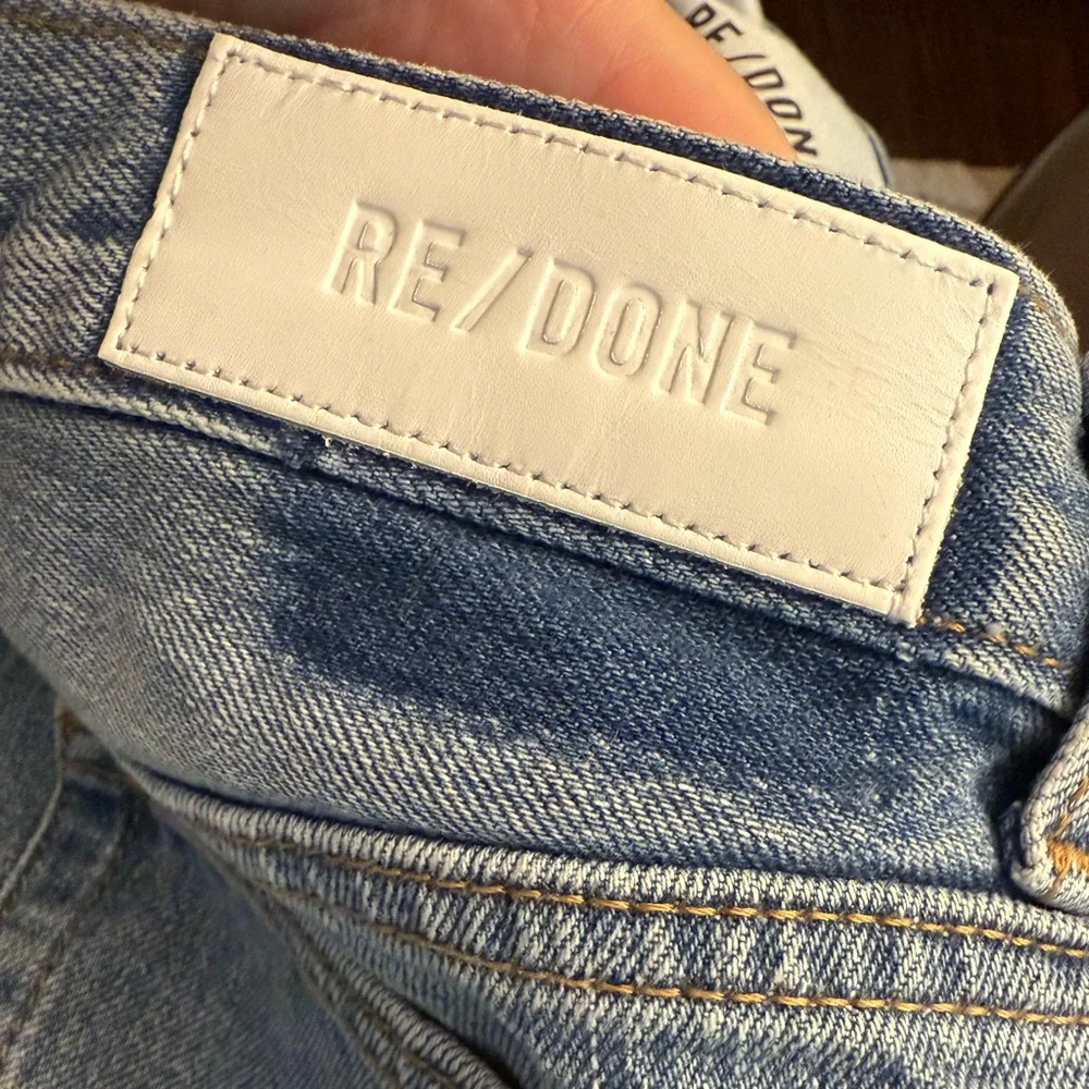 New Re/Done 70s Low Rise Bell Bottom Jeans in Lake Blue, Size 30. - Picture 4 of 14